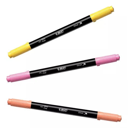 Resaltador Bic Intensity Doble Punta Pincel Y Fino 6 Piezas