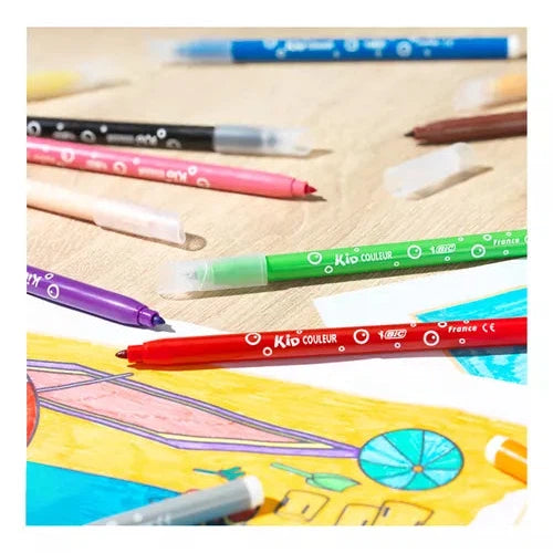 Plumón Bic Evolution Ultra Lavable Colores Intensos 24 Pzas