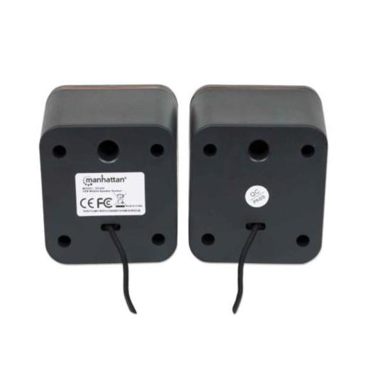 Manhattan Bocinas para Computadora Serie 2600 USB Cubo, Alámbrico, 3W RMS, Negro