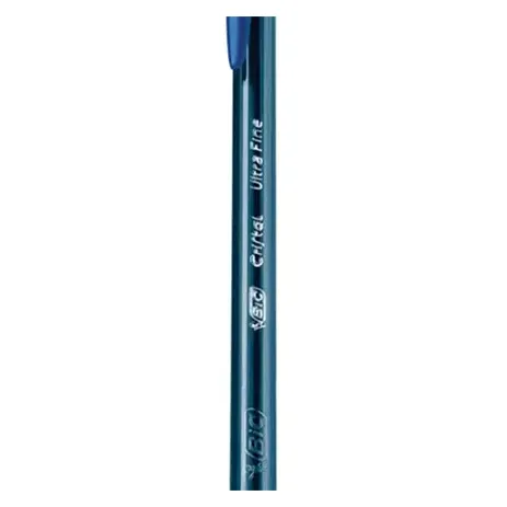 Bolígrafo BIC Cristal Precisión y Suavidad Punto Ultra Fino 0.7mm Color Azul C/12 Pzas
