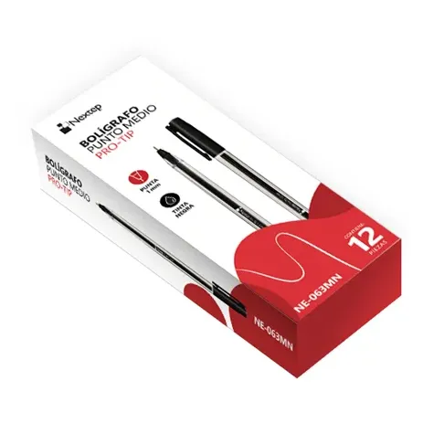 Bolígrafo Nextep Pro-Tip Color Negro Medio 1mm c/12