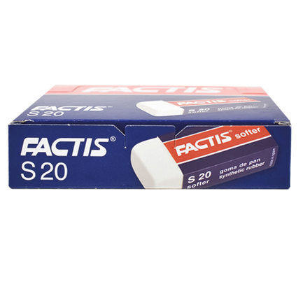 Goma borrador migajón grande con faja Factis S20 caja c/20