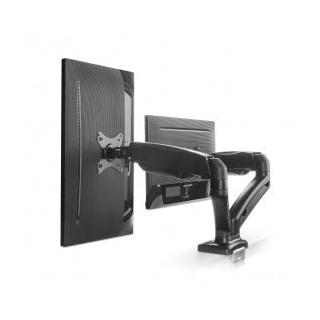 Manhattan Brazo de Escritorio para 2 Monitores 13"-27", max 9Kgs, Negro
