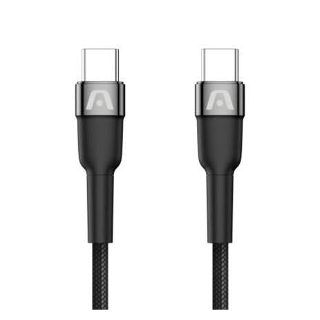 Cable Argomtech USB Tipo C 65W Nylon Trenzado Dura Speed 3m Color Negro
