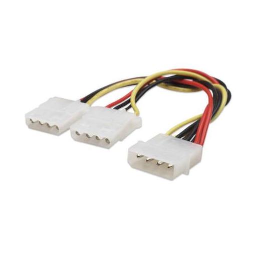 Manhattan Cable 4 Pin Molex Macho - 2 x 4-pin Molex Hembra, 20cm