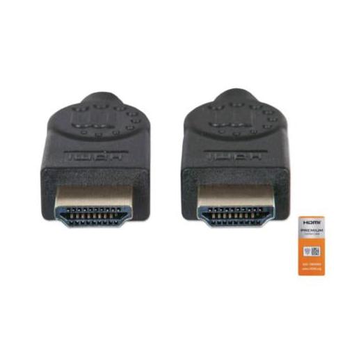 Manhattan Cable Certificado Premium HDMI 2.0 Macho - HDMI 2.0 Macho, 4K, 60Hz, 5 Metros, Negro