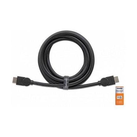 Manhattan Cable con Certificación Premium HDMI 2.0 Macho - HDMI 2.0 Macho, 4K, 60Hz, 1 Metro, Negro