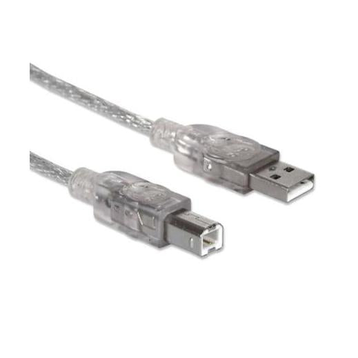 Manhattan Cable de Alta Velocidad USB 2.0, USB A Macho - USB B Macho, 3 Metros, Plata
