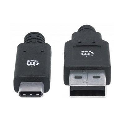 Manhattan Cable de Carga USB A Macho - USB C Macho, 2 Metros, Negro