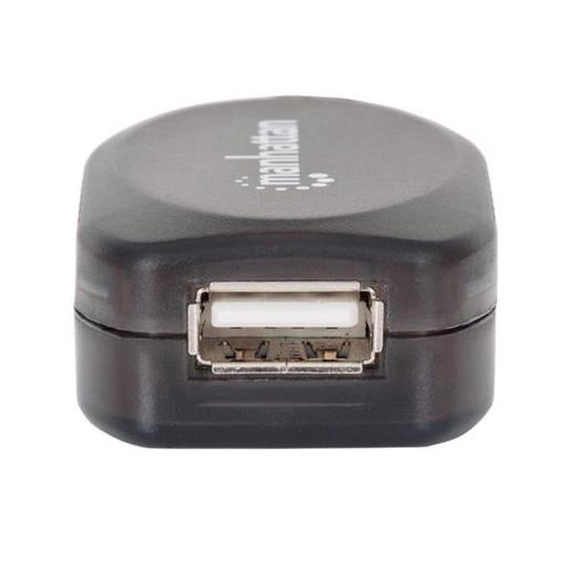 Manhattan Cable de Extensión Activa USB de Alta Velocidad Encadenable, USB A Macho - Hembra, 20 Metros, Negro