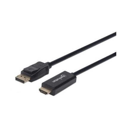 Manhattan Cable DisplayPort 1.2 Macho - HDMI Macho, 4K, 60Hz, 1 Metro, Negro