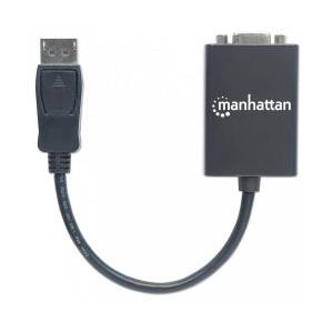 Manhattan Cable DisplayPort Macho - VGA (D-Sub) Hembra, 60Hz, 15cm, Negro