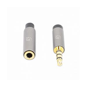 Manhattan Cable Extensión AUX 3.5mm Macho - 3.5mm Hembra, 5 Metros, Negro/Plata