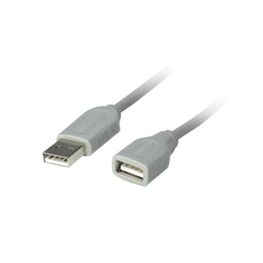 Manhattan Cable Extension USB Macho - USB Hembra, 3 Metros, Gris