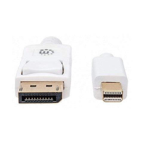 Manhattan Cable Mini DisplayPort 1.2 Macho - DisplayPort 1.2 Macho, 4K, 60Hz, 2 Metros, Blanco
