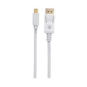 Manhattan Cable Mini DisplayPort 1.2 Macho - DisplayPort 1.2 Macho, 4K, 60Hz, 2 Metros, Blanco