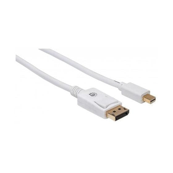 Manhattan Cable Mini DisplayPort 1.2 Macho - DisplayPort 1.2 Macho, 4K, 60Hz, 2 Metros, Blanco