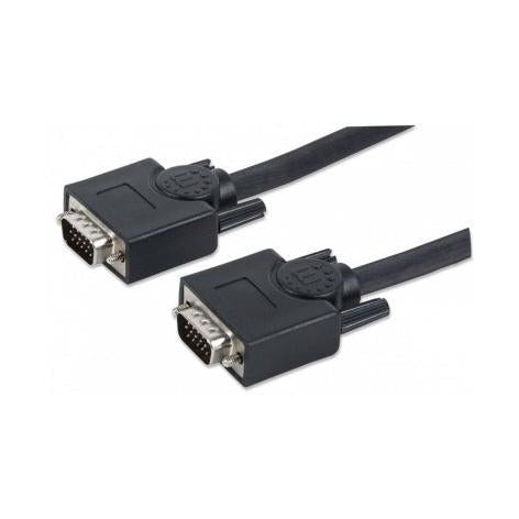 Manhattan Cable para Monitor SVGA 8mm, VGA (D-Sub) Macho - VGA (D-Sub) Macho, 20 Metros, Negro