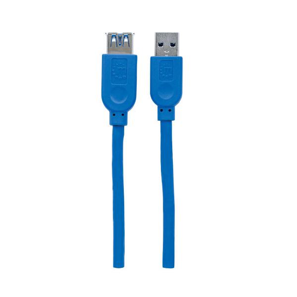 Manhattan Cable USB A Macho - USB A Hembra, 1 Metros, Azul