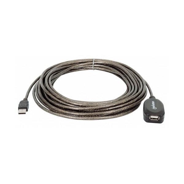 Manhattan Cable USB A Macho - USB A Hembra, 10 Metros, Negro