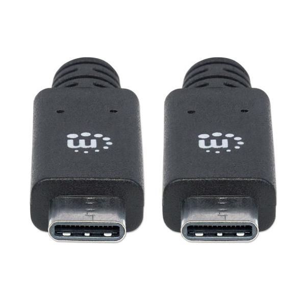 Manhattan Cable USB C Macho - USB C Macho, 1 Metro, Negro