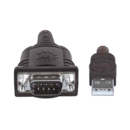 Manhattan Cable USB Macho - DB9 Macho, 1.8 Metros, Plata