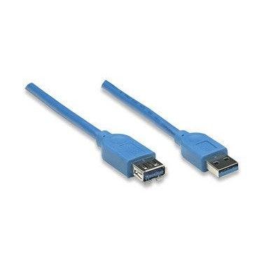Manhattan Cable USB Macho - USB Hembra, 2 Metros, Azul