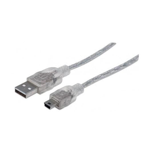 Manhattan Cable USB Macho- USB Mini Macho, 1.8 metros, Transparente