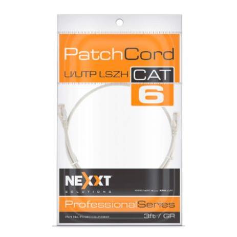 Cable de Conexion Nexxt Solutions U/UTP Cat6A 2 10 Mts LSZH (Compuesto sin Halogeno de Baja Toxicidad) Gris
