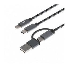 Xtech Cable USB A/C Hembra - USB-C/Micro-USB A/Lightning Hembra, 1.2 Metros