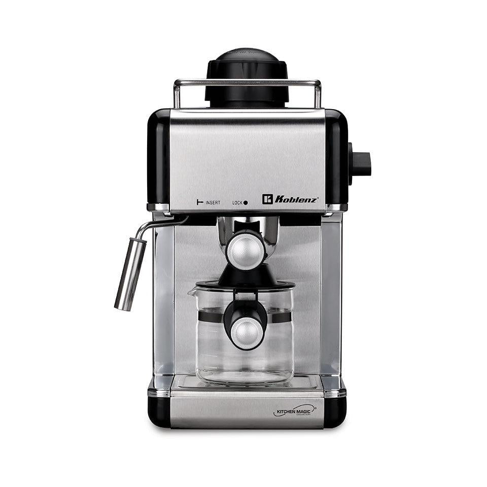 Koblenz Cafetera para Expreso CKM-650, 4 Tazas, 240ml, Negro/Plata
