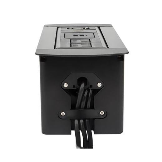 Manhattan Caja para Mesa 164832, 2 Puertos + 2x USB, Negro