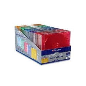 Verbatim Caja Delgada para CD/DVD, Multicolor, 50 Piezas