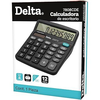 Calculadora de Escritorio Barrilito Delta 12 Digito(s) 26 Teclas(s) 1 Linea Batería AA Negro