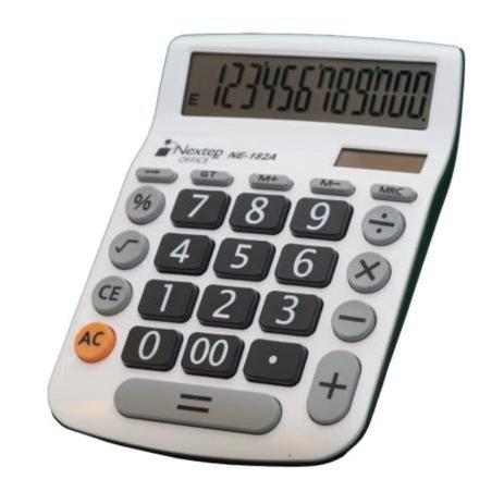 Nextep Calculadora NE-182A, 12 Dígitos, Batería/Energía Solar, Gris