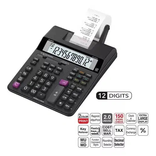 Calculadora Sumadora Casio Hr-200rc De Escritorio Negra
