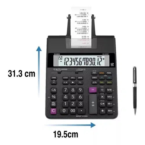 Calculadora Sumadora Casio Hr-200rc De Escritorio Negra