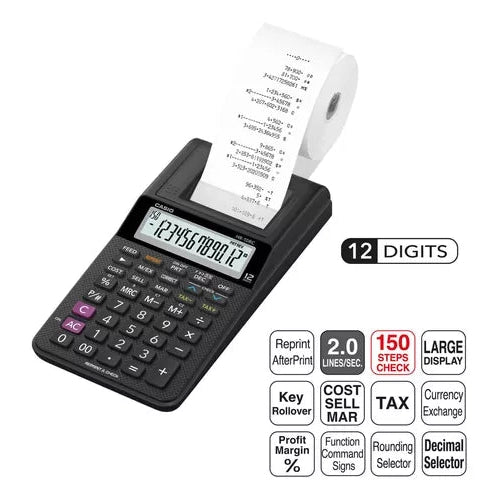 Calculadora Sumadora Casio Hr-10rc De Escritorio Negra