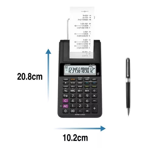 Calculadora Sumadora Casio Hr-10rc De Escritorio Negra