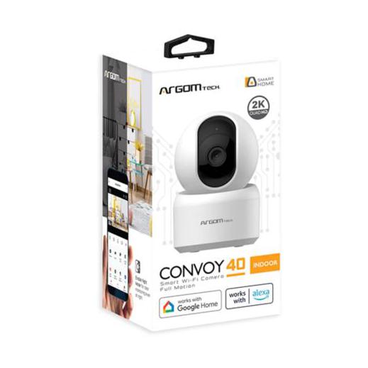 Cámara IP Smart WiFi Esférica IR Inalámbrica CONVOY 40 para Interiores - Alta Definición 2304 x 1296 Pixeles, Visión Día/Noche