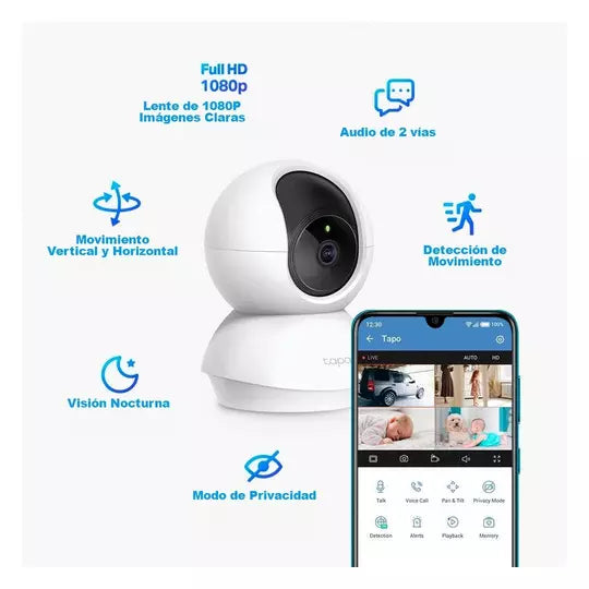 Camara De Seguridad C200 Tp-Link Movimiento 360 Horizontal Y 114 Vertical