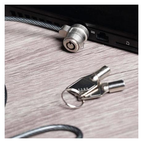 Cable de seguridad Klip Xtreme con llave para laptop Bolt I KSD-330 Ranura rectangular estandar Largo 1.5 m Color Negro