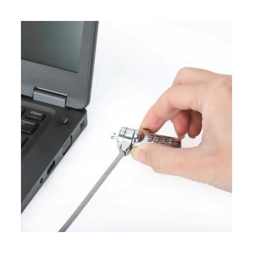 Manhattan Candado de Combinación para Laptop, 2 Metros, Plata