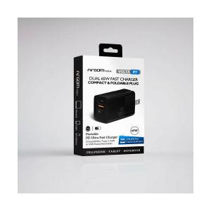 ArgomTech Cargador de Pared VOLTA P7, 65W, 1x USB-C, 1x USB-A, Negro