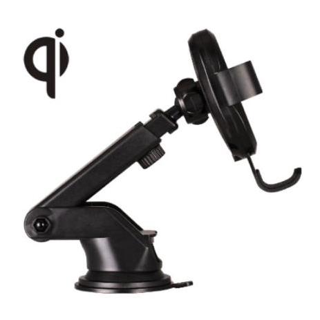 Cargador Argomtech Inalámbrico de Auto Vortex M1 USB Rotación 360° 10 W Carga Rápida para Celular Color Negro