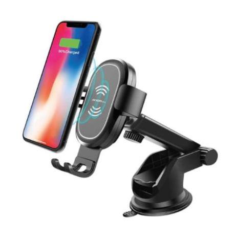 Cargador Argomtech Inalámbrico de Auto Vortex M1 USB Rotación 360° 10 W Carga Rápida para Celular Color Negro