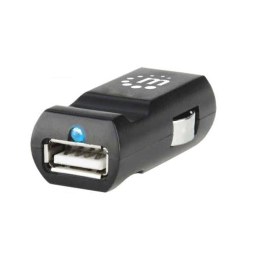 Manhattan Cargador USB PopCharge para Automóvil, USB 2.0, Negro