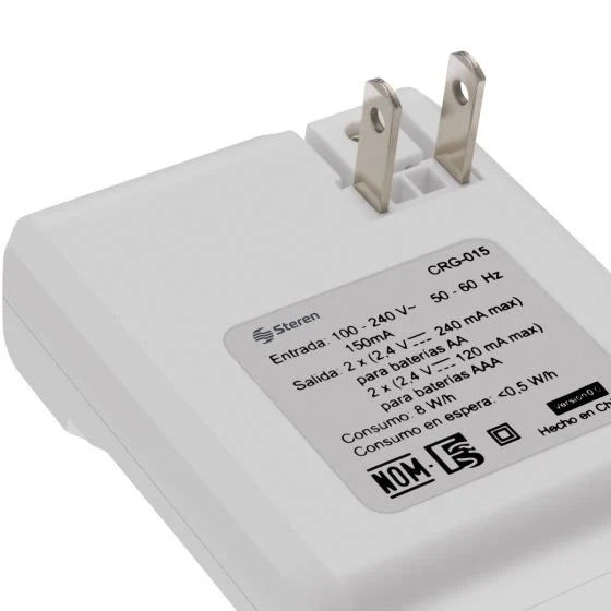 Cargador de Baterías Steren CRG-015 Corriente Alterna 2.4 V 1300 mAh 4 Bateria(s) Blanco