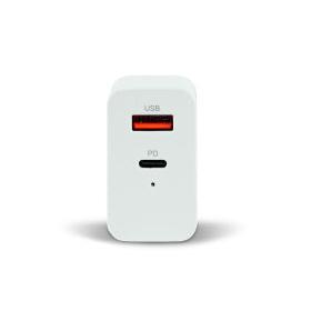 Vorago Cargador de Pared AU-350, 20W, 1x USB-A/1x USB-C, Blanco