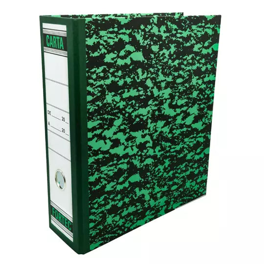 Registrador clásico Fortec carta color verde marmoleado